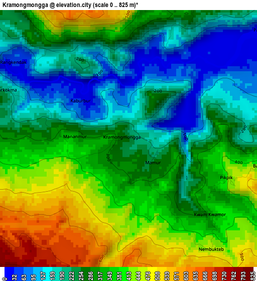 Kramongmongga elevation map