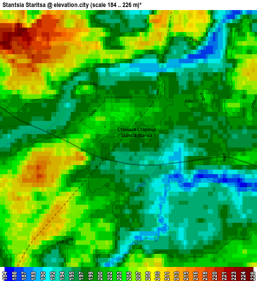 Stantsia Staritsa elevation map