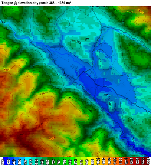 Tangse elevation map