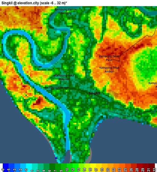 Singkil elevation map