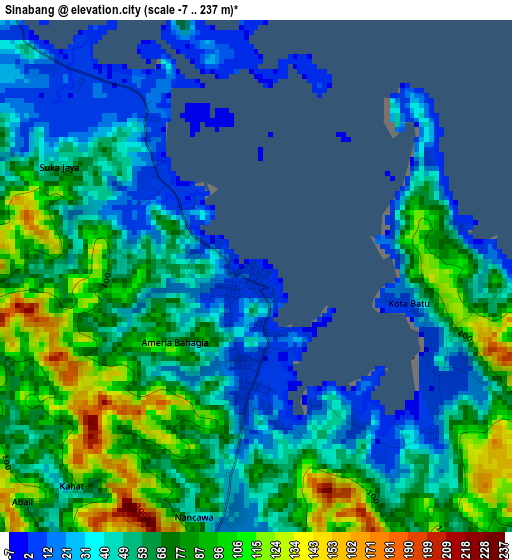 Sinabang elevation map