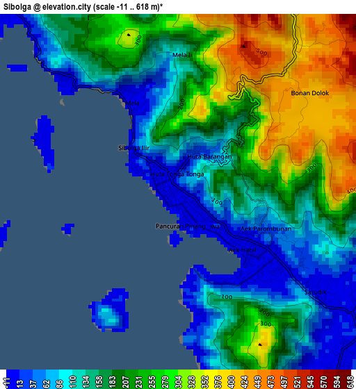 Sibolga elevation map