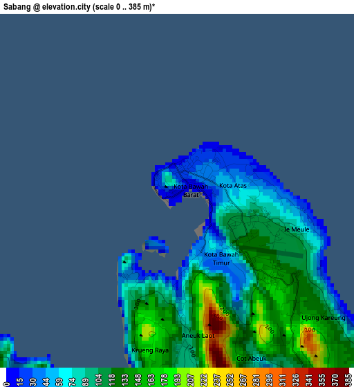 Sabang elevation map