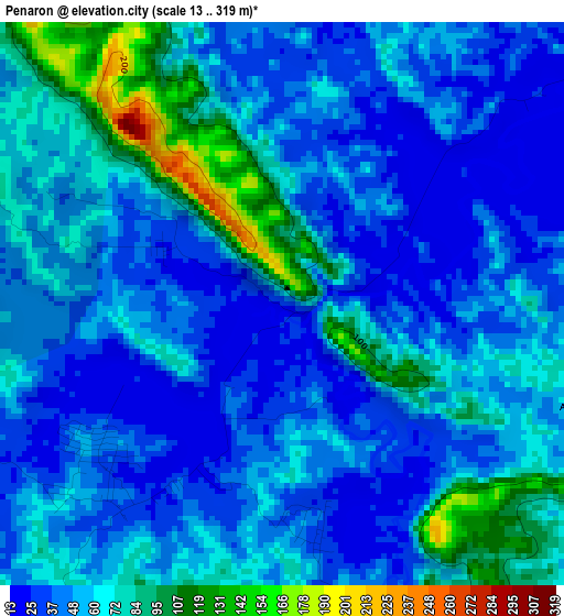 Penaron elevation map