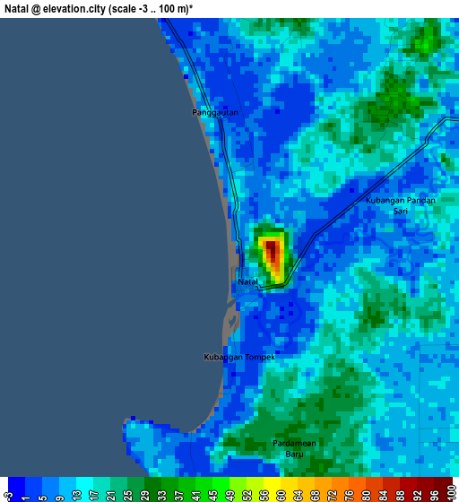 Natal elevation map