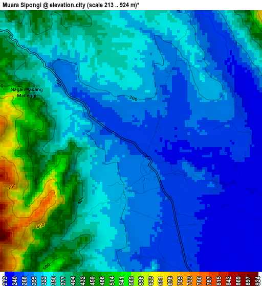 Muara Sipongi elevation map