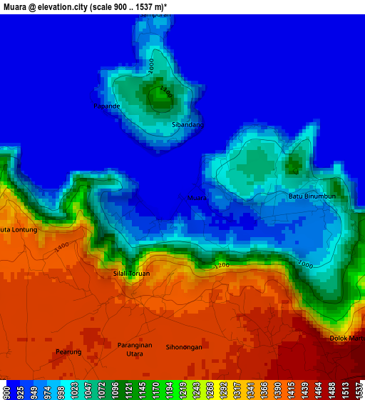Muara elevation map