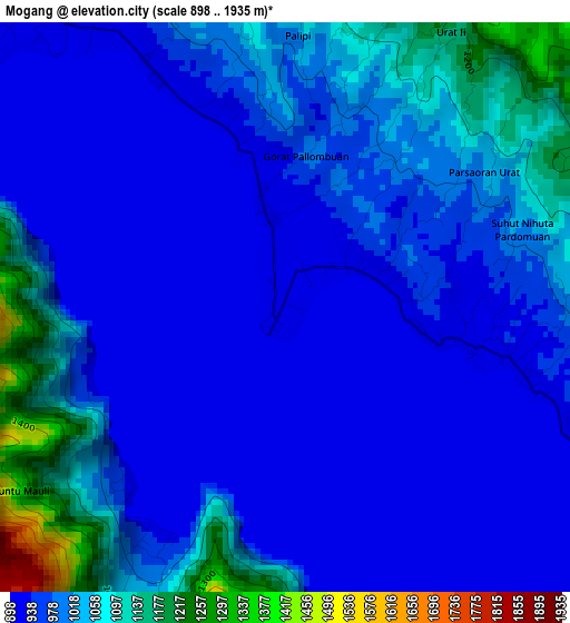 Mogang elevation map