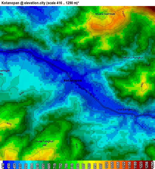 Kotanopan elevation map