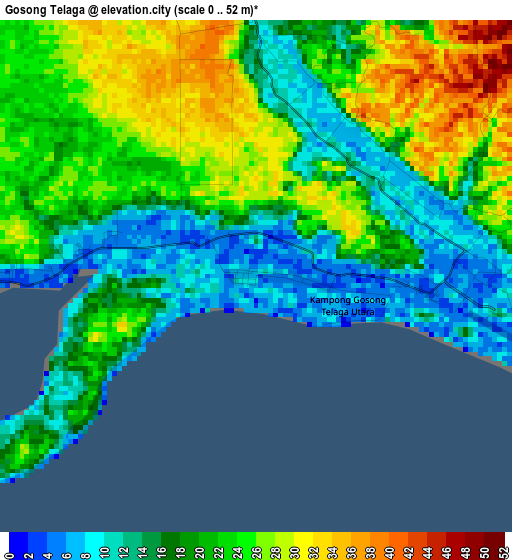 Gosong Telaga elevation map