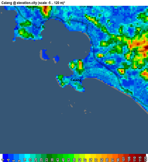 Calang elevation map
