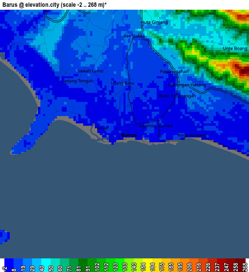 Barus elevation map