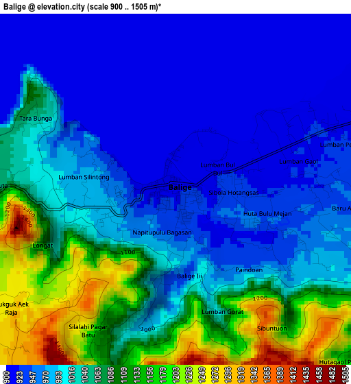 Balige elevation map