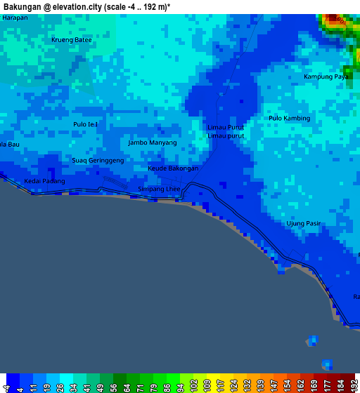Bakungan elevation map