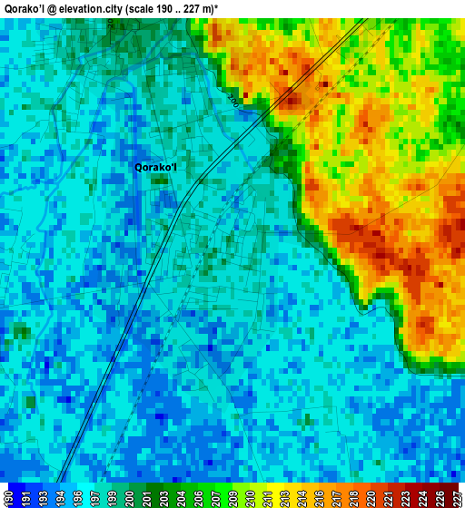 Qorako’l elevation map