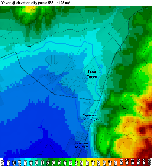 Yovon elevation map