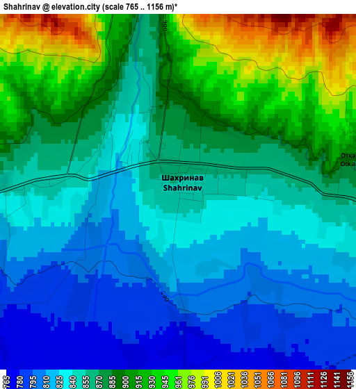 Shahrinav elevation map
