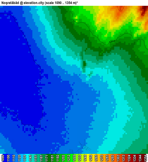 Noşratābād elevation map