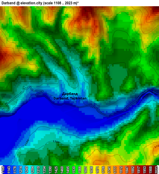 Darband elevation map