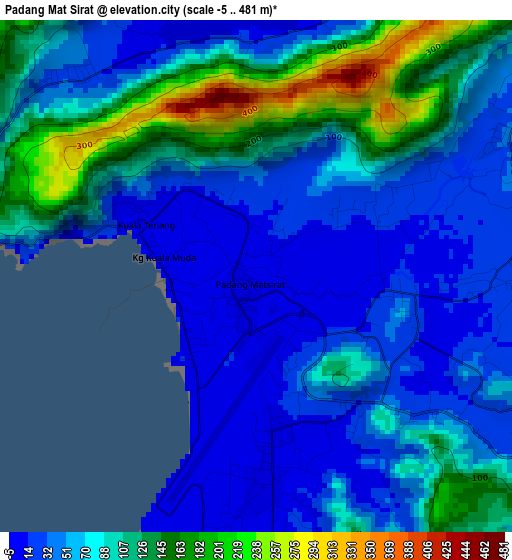 Padang Mat Sirat elevation map