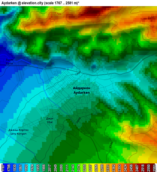 Aydarken elevation map