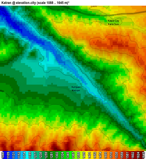 Katran elevation map