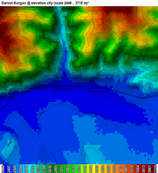 Daroot-Korgon elevation map