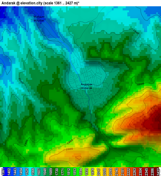 Andarak elevation map