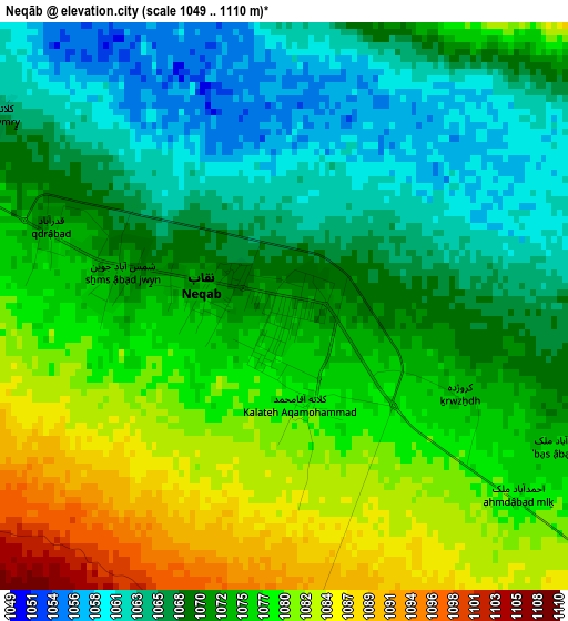 Neqāb elevation map