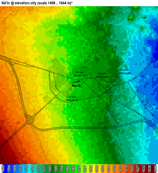 Nā’īn elevation map
