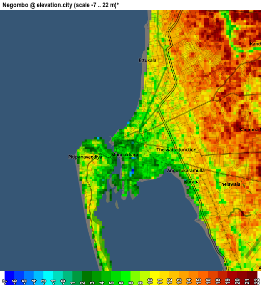 Negombo elevation map