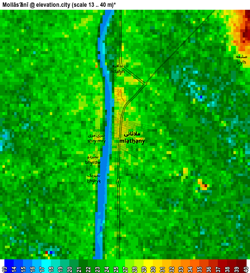 Mollās̄ānī elevation map