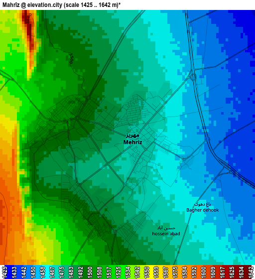 Mahrīz elevation map