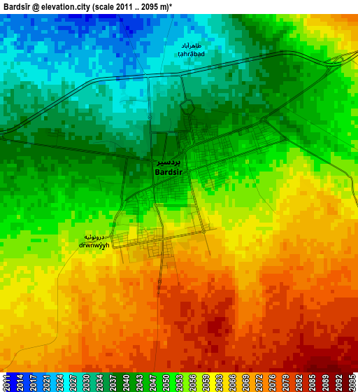 Bardsīr elevation map