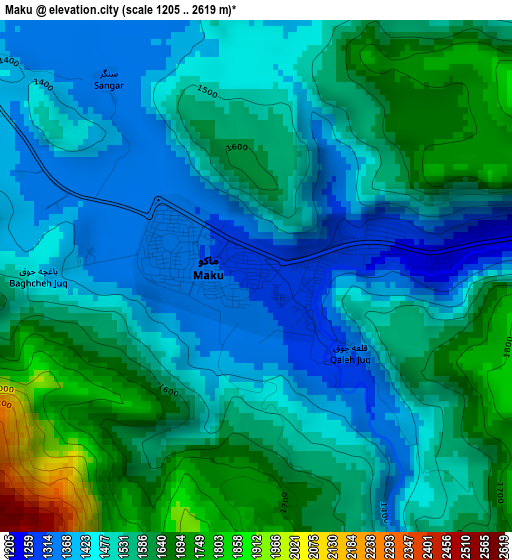 Maku elevation map