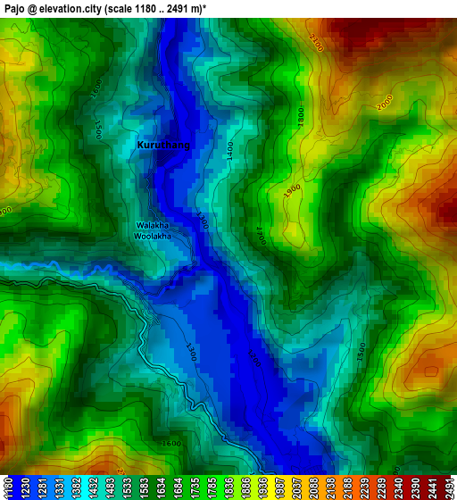 Pajo elevation map