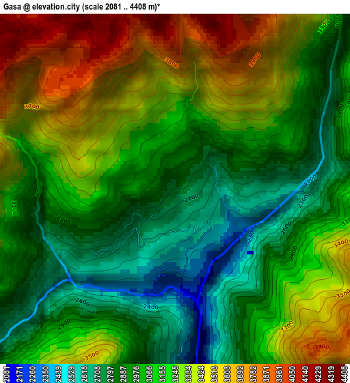 Gasa elevation map
