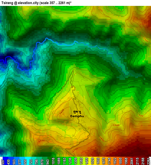 Tsirang elevation map