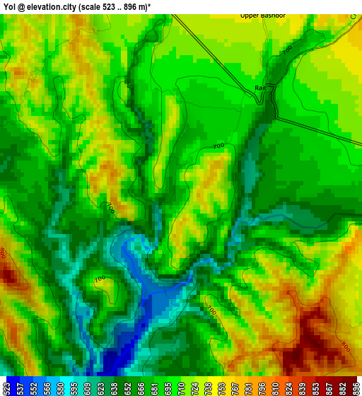 Yol elevation map