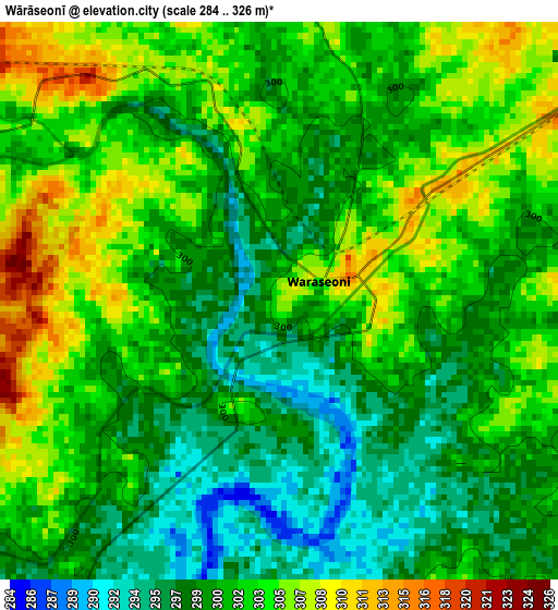 Wārāseonī elevation map