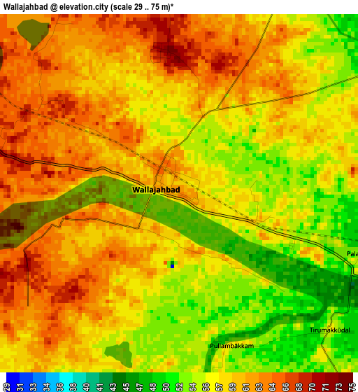 Wallajahbad elevation map