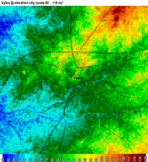 Vyāra elevation map