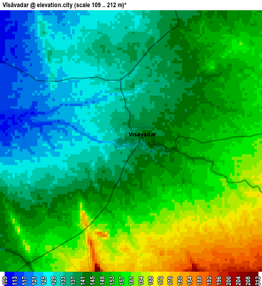 Vīsāvadar elevation map