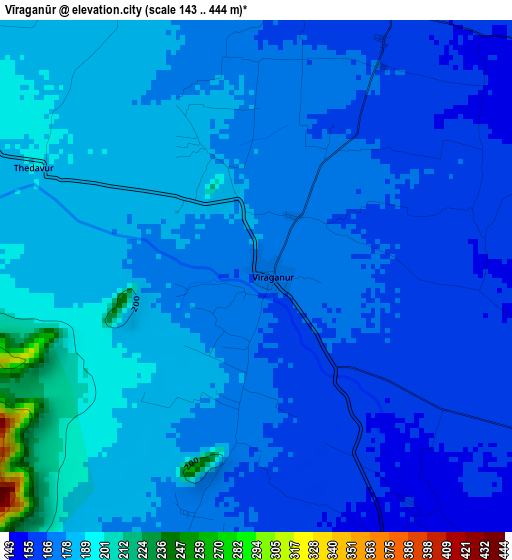 Vīraganūr elevation map