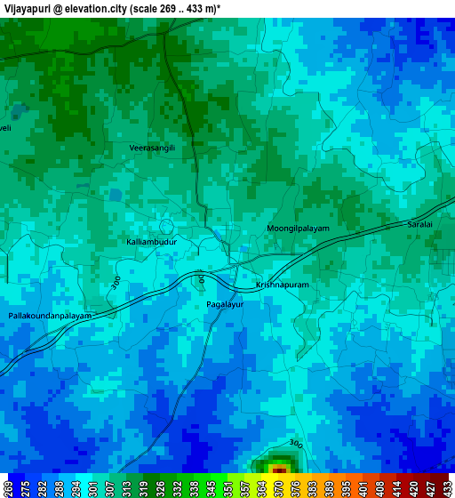 Vijayapuri elevation map