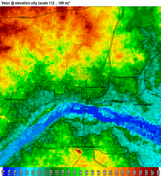 Velur elevation map