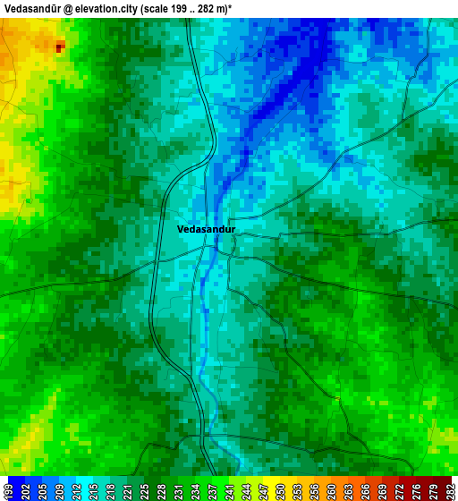 Vedasandūr elevation map