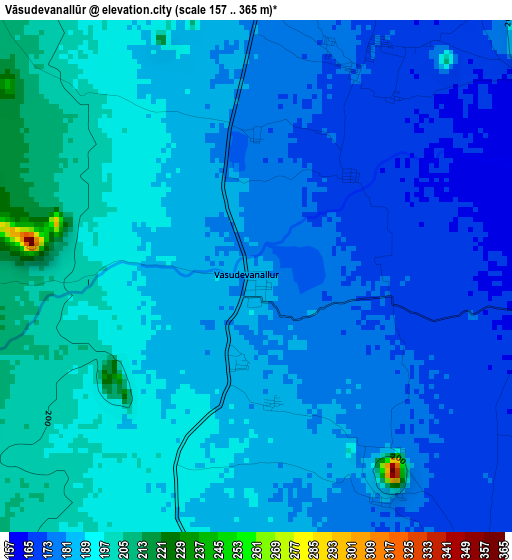 Vāsudevanallūr elevation map