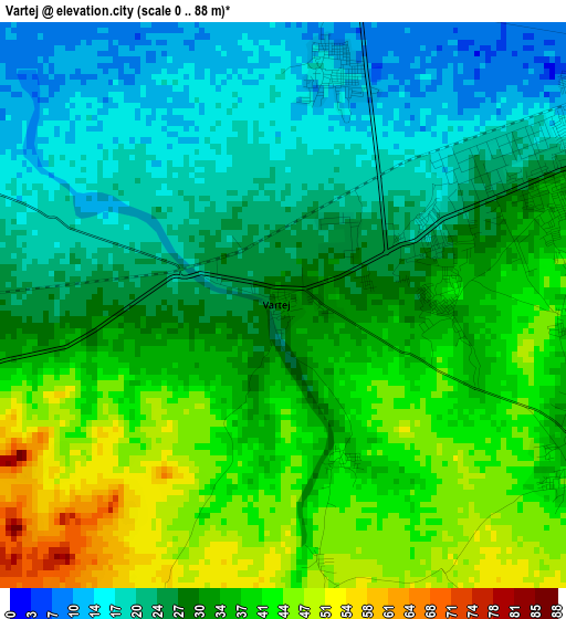 Vartej elevation map