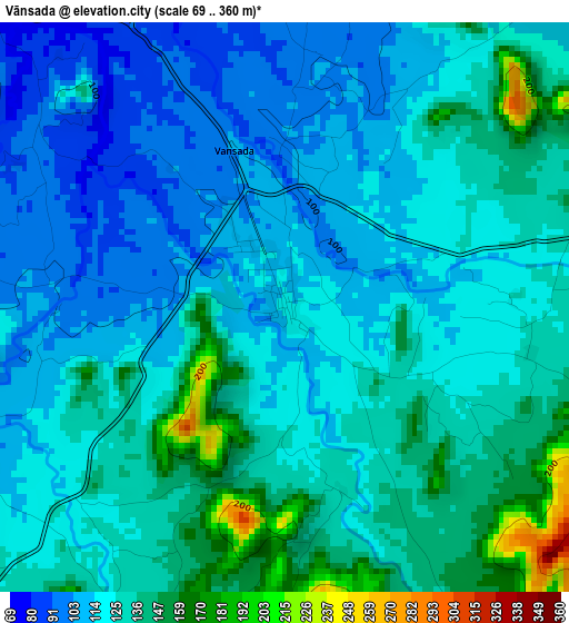 Vānsada elevation map